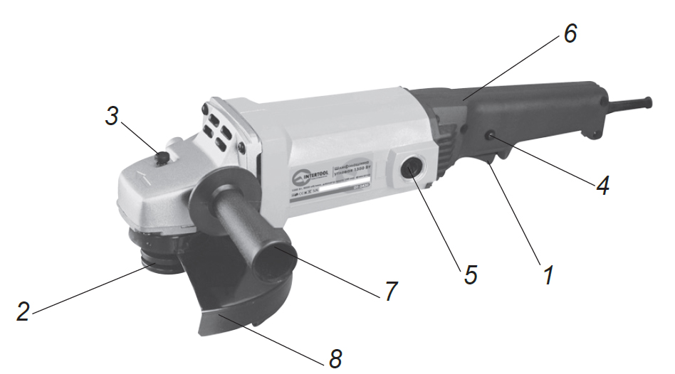 Схема болгарки Intertool DT-0218